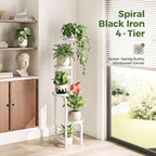 Bamworld Corner Plant Stand Indoor Outdoor Tall Metal Flower Pot Stands - Image 4