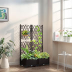 Planter Box Trellis,Large Outdoor Plastic Raised Garden Bed with Drain Plug for Climbing Plants,Elevated Planter Box with Legs,Outdoor Standing Flower Beds for Patio Vegetable Herb - Image 4