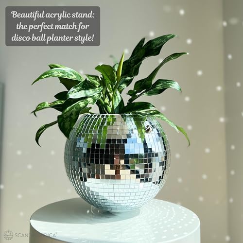 SCANDINORDICA Disco Ball Planter, Value Package, 10-inch Silver - Image 6