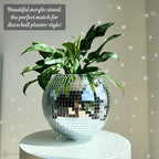SCANDINORDICA Disco Ball Planter, Value Package, 10-inch Silver - Image 6
