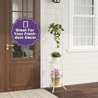 Hanging Plant Stand,Plant Shelf Outdoor Indoor Plant Rack,White - Image 7