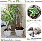 Shellwei 18 Pieces 16" 18" 20" Plant Saucers Clear Durable Plant Saucer Plastic Plants Saucers for Indoors Outdoors Clear Flower Pot Drip Trays Plants Garden Pot Saucer Trays - Image 5