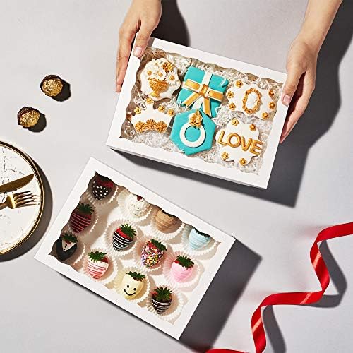 48PCS 10" x7x2.5 Premium White bakery box with window for Cookies - Image 3
