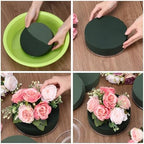 Threlaco 12 Sets Round Floral Foam with Clear Plastic Saucers, 7 Inches - Image 3