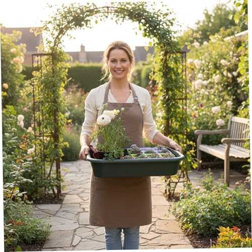 Potting Mat Potting Tray, 17×12×3in Multi-Purpose Gardening Mat for Repotting and Seed Starting Plastic Plant Tray for Indoor & Outdoor Use, Green - Image 6