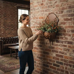 Vintage Wall Hanging Planter with Embossed Pattern, 22 Inch Rustic Distressed Iron Decorative Pot, Space Saving Wall Mount Pot for Indoor Outdoor Farmhouse Patio Porch Entryway Decor(A3206) - Image 7