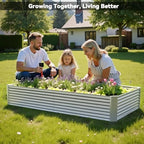 3 Pack 6x3FT Raised Beds for Gardening, Corrugated Galvanized Steel Raised Garden Bed, Outdoor Metal Above Ground Garden Bed for Vegetables and Flowers(Rectangular) - Image 2