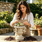 Cherub Angel Planters, Cherub Planter Flower Pots with Drain Hole for All House Plants, Patio Yard Decor, Polyresin, 8.46" H - Image 5