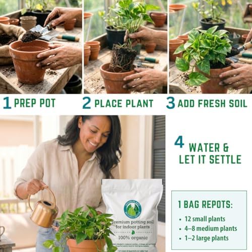 Organic Indoor Plant Soil, Well-Draining Potting Mix, Large 7.5L Bag - Image 5
