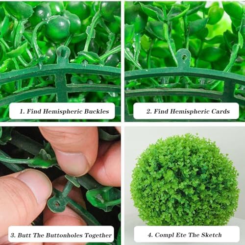 Artificial Plant Topiary Ball Faux Boxwood Decorative Balls 8in, Faux Grass Decor Fake Plant, Decorative Faux Dried Moss Balls, Decorative Balls for Home Decor - Image 7
