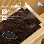 Outsunny Raised Garden Bed with Trellis for Climbing Plants, Vegetable, Grape Vines, Elevated Planter Box with Legs, Drainage Holes and Filter for Outdoor Garden, Patio, Natural Wood - Image 4