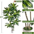 Tall Fake Tree Artificial Trees Plant with White Planter Pot Indoor Outdoor Potted Silk Plants Large Faux Trees loor Floor for Home Living Room Decor Outside Patio para decoracion Housewarming Gift - Image 5