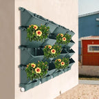 Wall-Mounted Vertical Garden Planter Set – 24 Self-Watering Planters with Drainage Pipe, Stackable Wall Planters for Indoor & Outdoor Use (Green, 16PCS) - Image 2