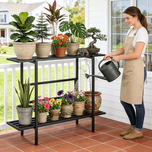 Heavy Duty Plant Stand Outdoor Indoor, Large Metal 48" L x 10" W x 38"H - Image 4