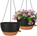 12" Self Watering Hanging Planters with Chains, Black Brown，2 Pack by zople