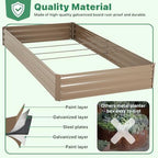 ONCEMORE Galvanized Raised Garden Bed for Vegetables Flowers Herbs, Metal Raised Garden Bed Kit with 2 PCS Tomato Cage, Gloves, Trellis Netting, Plant Labels, Plant Ties, Brown 6×3×1FT - Image 3