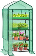 Mini Greenhouse with Screen Roof, Ohuhu Upgraded Portable 4 Tier Small Greenhouses for Outdoors Indoor with Reelable Door, Heavy Duty Plastic Green House for Outside Garden Patio Yard Porch Balcony by Ohuhu