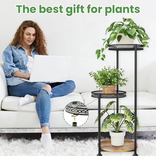 3 Tier Corner Plant Stand Indoor Multiple Sturdy Vertical Metal Flower - Image 6