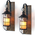 Wall Candle Sconce with Black Lantern, Set of 2 Farmhouse Decor by Staymoment