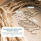 Nook Theory 6-Pack Macrame Plant Hangers with 12 Hooks - Hanging Planters for Indoor Plants, Boho Macrame Hangers Indoor Outdoor, Decorative Plant Hanger Indoor (Black) - Image 3