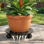 Plant Caddy with Wheels, 3 Pack 13.5” Rolling Plant Stand Plant Rollers Heavy Duty Plant Dolly with Casters Indoor & Outdoor Wrought Iron Metal Plant Tray with Lockable Wheels for Large Flower Pots - Image 2