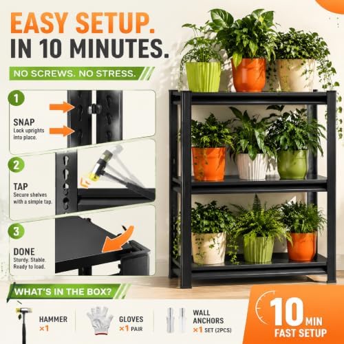 Plant Stand, Adjustable 3 Tier Metal Flower Stand with Double Layer Posts - Image 3