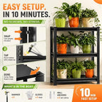 Plant Stand, Adjustable 3 Tier Metal Flower Stand with Double Layer Posts - Image 3