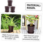 VOSAREA 3 Sets Resin Flower Pot with Tray for Plants and Succulents - Image 3