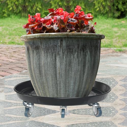 20" Heavy Duty Plant Dolly with Wheels, 380lbs Metal Rolling Plant Stand with Casters, Round Wheeled Planter Caddy Roller Base Carry Potted Tree Flower Pot for Indoor Outdoor Garden, 3 Pack, Black - Image 6