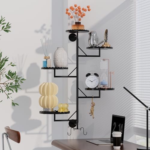 GcdPai Rotating Window Plant Shelves indoor 5-tier Metal Plant Stand, Wall Plant holder for Multiple Plants indoors, Window Sill Gifts for Small Spaces, Stylish and Functional Indoor Plant Stand Black - Image 5