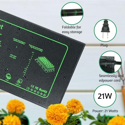 LOCONHA Seedling Heat Mat for Seed Starting, 10" x 20.75" Waterproof - Image 5