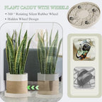 2 Pack Plant Caddy with Wheels,14" Rolling Plant Stand 165 LBS Heavy Duty with Hidden 360 ° Rotating Silent Wheel Wheels for Outdoor Indoor Large Plant Pots, Flower Pot, Patio - Image 2