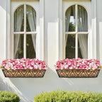 4 Pack 30 Inch Deck Railing Planter Box - Window Boxes Planters with Adjustable Brackets Coco Liners Balcony Planters Railing Hanging for Window Flower Boxes Outdoor Garden Decor - Image 5
