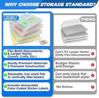 4-Pack Art & Craft Organizer Storage Case - Semi Transparent Stackable Plastic Craft Storage Container, Project Organizer Box Paper Custom Size Fit 8.5 x 11 Paper & More 12.4 x 10.8 x 1.7 In - Image 3