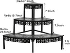 3 Tier Metal Plant Stand,Rectangle or Round Decorative Flower Step,Garden Shelf Flower Pot Holder Storage Organizer Rack for Indoor Outdoor Use - Image 5