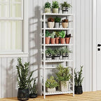 Bamjoy Bamboo Shelf, 6 Tier Bookcase Storage Shelves, Tall Book Rack Shelving Unit, Multipurpose Storage Display Shelf Adjustable Storage Rack for Bathroom Home Office Living Room Kitchen, White - Image 6