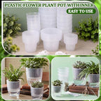 Self Watering Plant Pots, 5.1''/6.6''/7.2'', Transparent, 18 Pcs - Image 5
