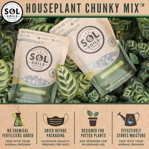 Sol Soils Houseplant Chunky Mix - Fast Draining, Chunky Soil Mix for Indoor Plants - 1 Gallon - Coco Coir, Perlite, Pumice - Image 3
