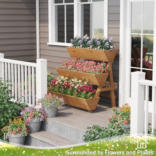 Raised Garden Bed, 3 Tier Vertical Garden Planter for Indoor & Outdoor, Raised Planter Box with Legs - Image 5