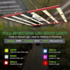 AGLEX 600W LED Grow Lights, Full Spectrum Grow Light with UV IR, Daisy Chain Plant Bar Style Grow Light Foldable & Dimmable for Indoor Growing Commercial Hydroponic Growing Lamp 5x5ft Core Coverage - Image 5