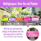 LaLaGreen Rail Planter Box (12 in, 6 Pack) Colorful Metal Deck Fence Pots - Image 4