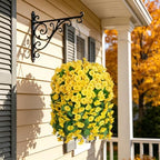 Ammyoo Artificial Faux Hanging Flowers Basket for Fall Outdoor Decor - Image 2