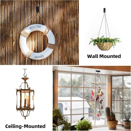 Metal Plant Wall Hooks 30Pack Bulk Hanging Brackets Indoor Black 6In - Image 3