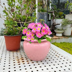 8in Pink Ceramic Self Watering Planter - Terracotta Maintenance Plant Seeder for Indoor African Violet Plants - Image 5