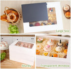 Moretoes 10pcs 19x14x4in Large Half Sheet Cake Boxes with Window,Auto-Popup - Image 5