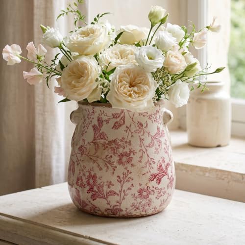 Antique Ceramic Planter & Vase for Home Decor, Rustic Farmhouse Flower Pot - Image 2