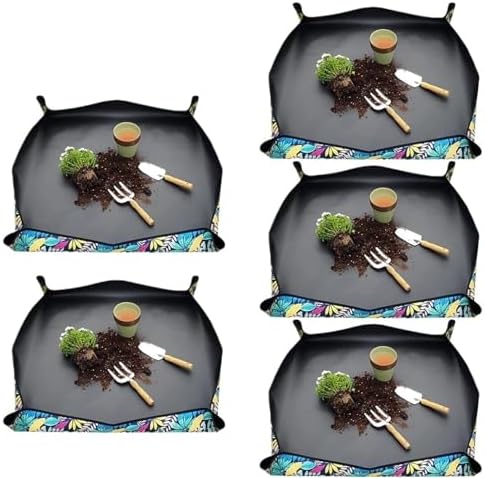 50CM Planting Mat Oxford Cloth Plant Repotting Foldable Waterproof Gardening Potting Pad Flower Pots Transplanting Mats for Indoor Plant Repotting(50x50cm-5PCS) by Unknown