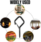 LEIFIDE 150 Pcs Heavy Duty Ceiling Hooks for Hanging Plants, Screw in Hooks with Safety Buckle for Outdoor String Light, Metal Plant Hook for Bird Feeder, Wind Chimes, Patio Garden Decor - Image 5