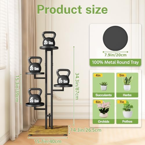 iDavosic.ly 4 Tier Plant Stand Indoor Outdoor, Tiered Corner Shelf, Black - Image 2