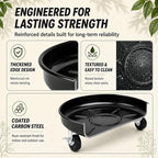 Choclaif 3 Pack Plant Caddy with Wheels, 12/14/16 Inch Heavy Duty Metal Rolling Plant Stands for Large Pots, Indoor & Outdoor, Black - Image 5